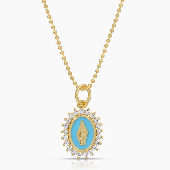 Mini Aqua Lady Lourdes Necklace