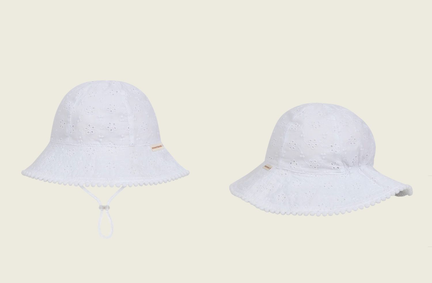 White Harlow Bucket Hat, Size: Small