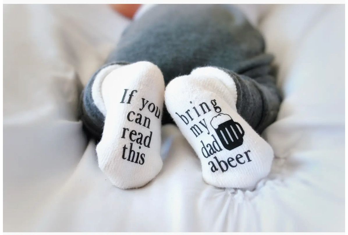 Bring My Dad A Beer Baby Socks, Size: 0-6m