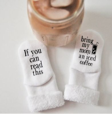 Bring My Mom An Iced Coffee Baby Socks