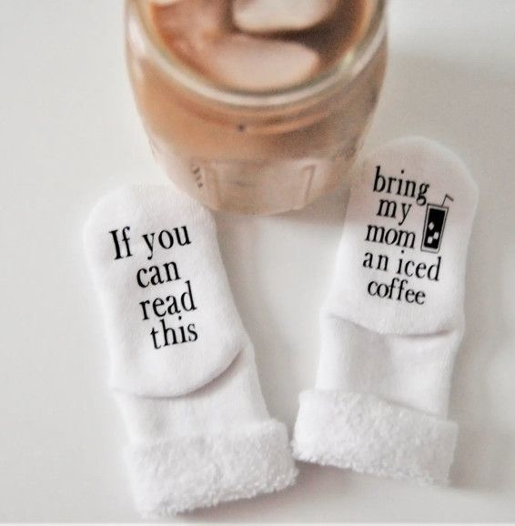 Bring My Mom An Iced Coffee Baby Socks, Size: 0-6m