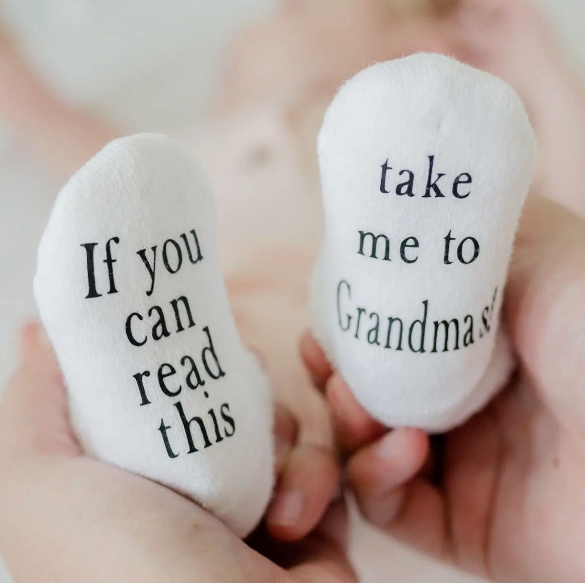 If You Can Read This Take Me To Grandma’s! Baby Socks, Size: 0-6m