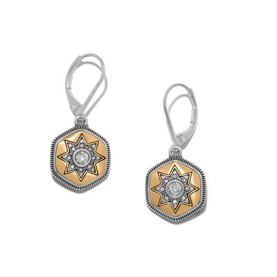 Silver Gold Mosaic Nova Leverback Earrings