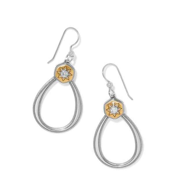 Silver Gold Mosaic Nova French Wire Earrings