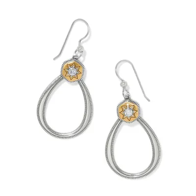 Silver Gold Mosaic Nova French Wire Earrings