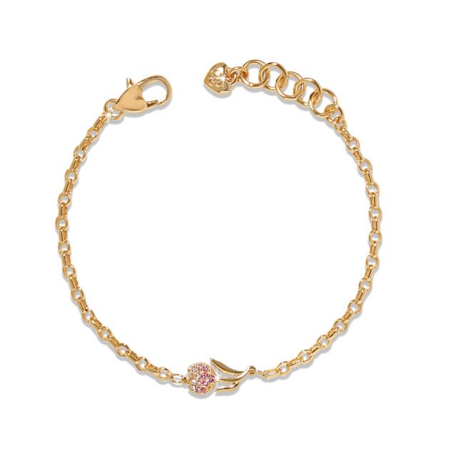 Gold Pink Enchanting Gem Tulipe Bracelet