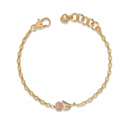 Gold Pink Enchanting Gem Tulipe Bracelet