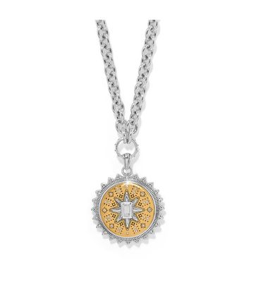 Silver Gold Mosaic Nova Pendant Necklace