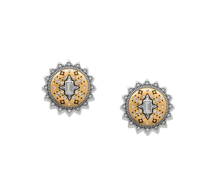 Silver Gold Mosaic Nova Post Earrings