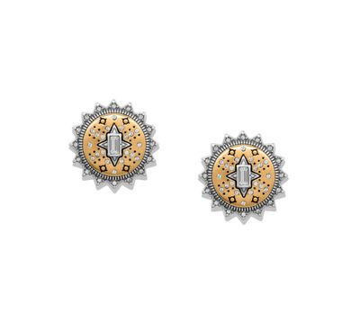 Silver Gold Mosaic Nova Post Earrings