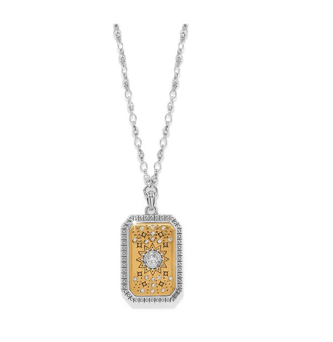 Silver Gold Mosaic Nova Tag Necklace
