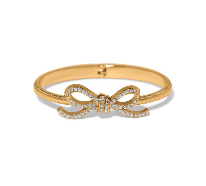 Gold Illumina Bow Hinged Bangle
