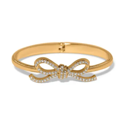 Gold Illumina Bow Hinged Bangle