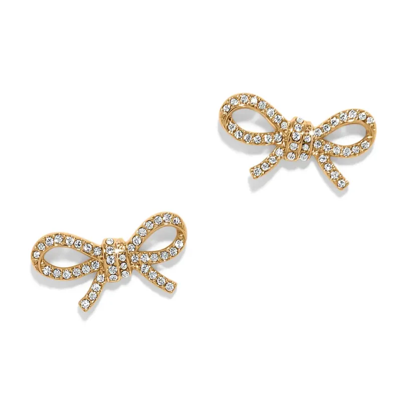 Gold Illumina Bow Post Earrings