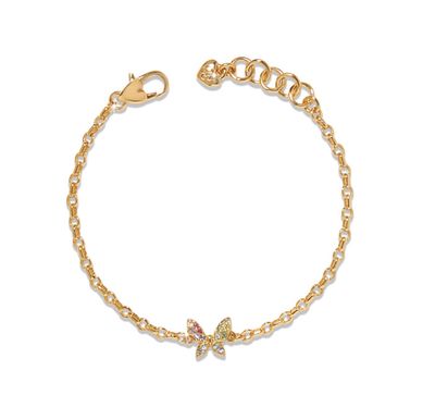 Gold Enchanting Gem Butterfly Bracelet