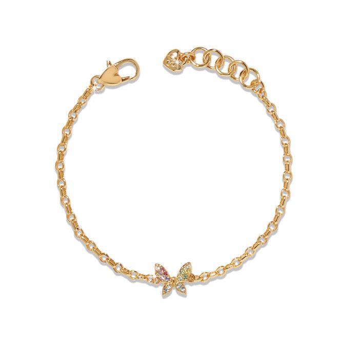 Gold Enchanting Gem Butterfly Bracelet