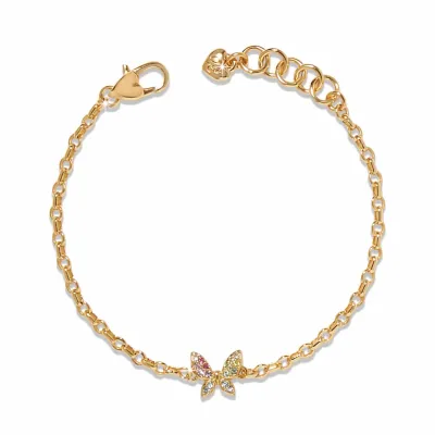 Gold Enchanting Gem Butterfly Bracelet