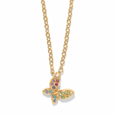Gold Enchanting Gem Butterfly Necklace