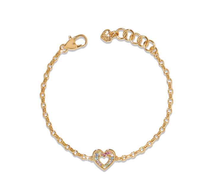 Gold Enchanting Gem Heart Bracelet