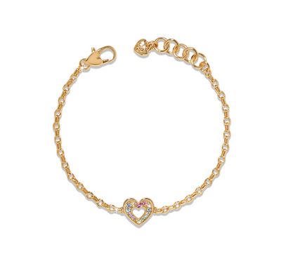Gold Enchanting Gem Heart Bracelet