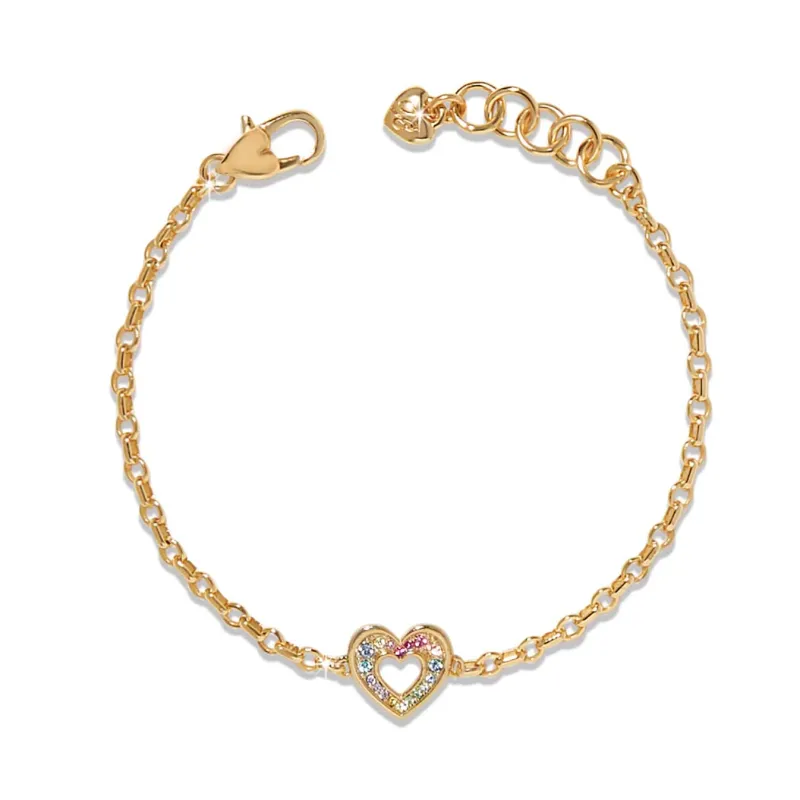 Gold Enchanting Gem Heart Bracelet