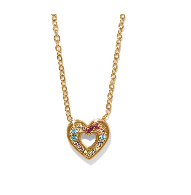 Gold Enchanting Gem Heart Necklace
