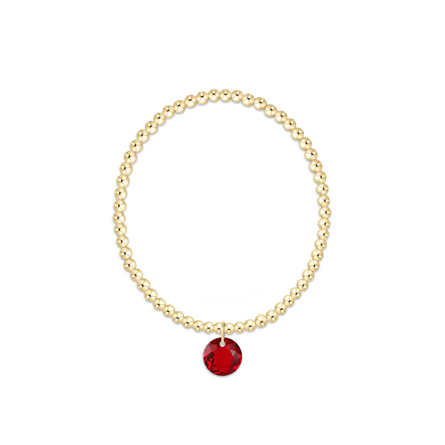 Classic Gold 3mm Bracelet Reflection Garnet
