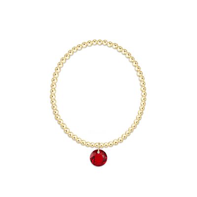 Classic Gold 3mm Bracelet Reflection Garnet