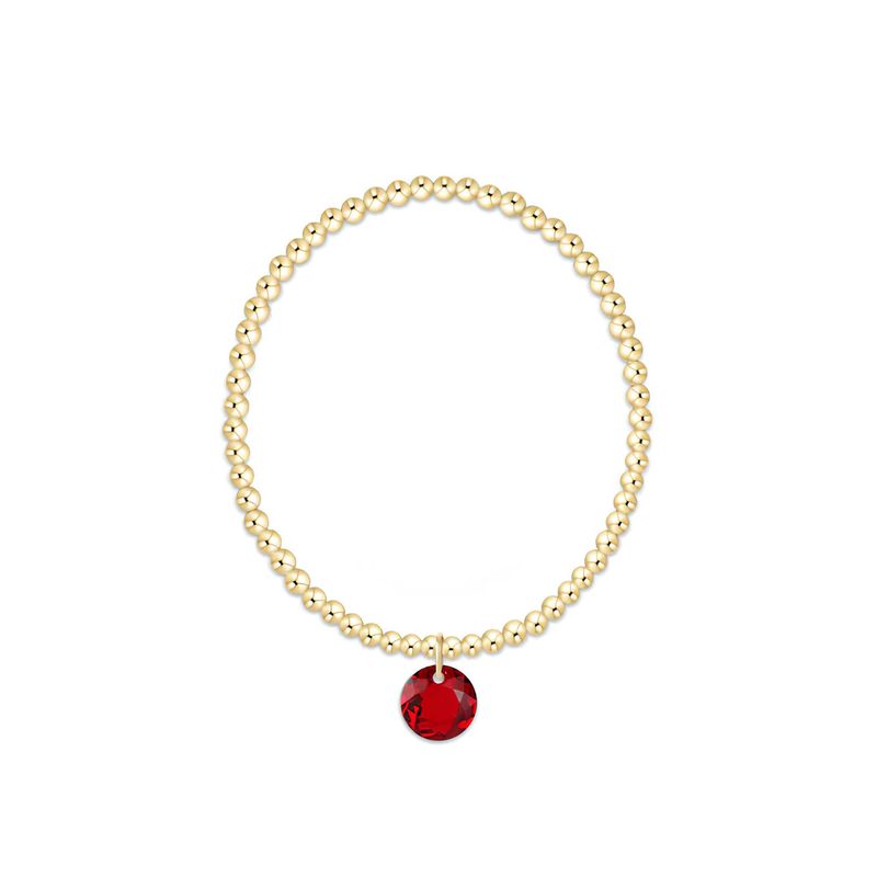 Classic Gold 3mm Bracelet Reflection Garnet