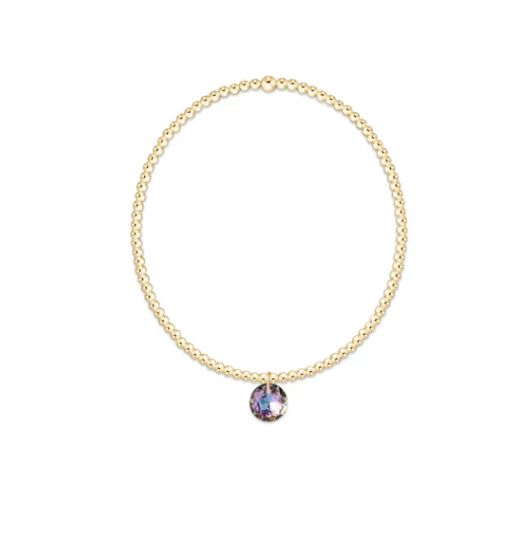 Classic Gold 2mm Bracelet Reflection Light Amethyst