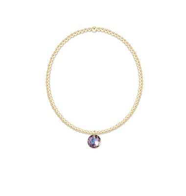 Classic Gold 2mm Bracelet Reflection Light Amethyst