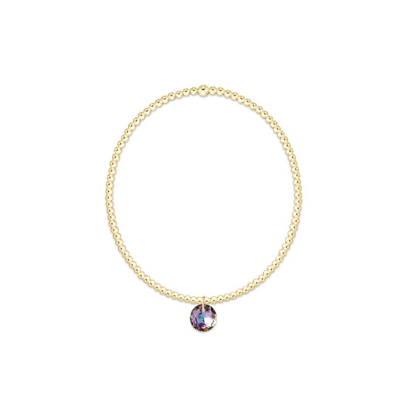 Classic Gold 2mm Bracelet Reflection Light Amethyst