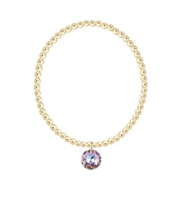 Classic Gold 3mm Bracelet Reflection Light Amethyst
