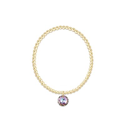 Classic Gold 3mm Bracelet Reflection Light Amethyst