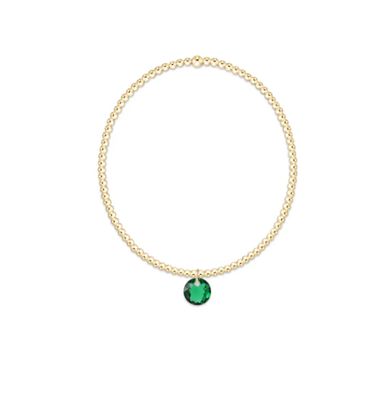 Classic Gold 2mm Bracelet Reflection Emerald