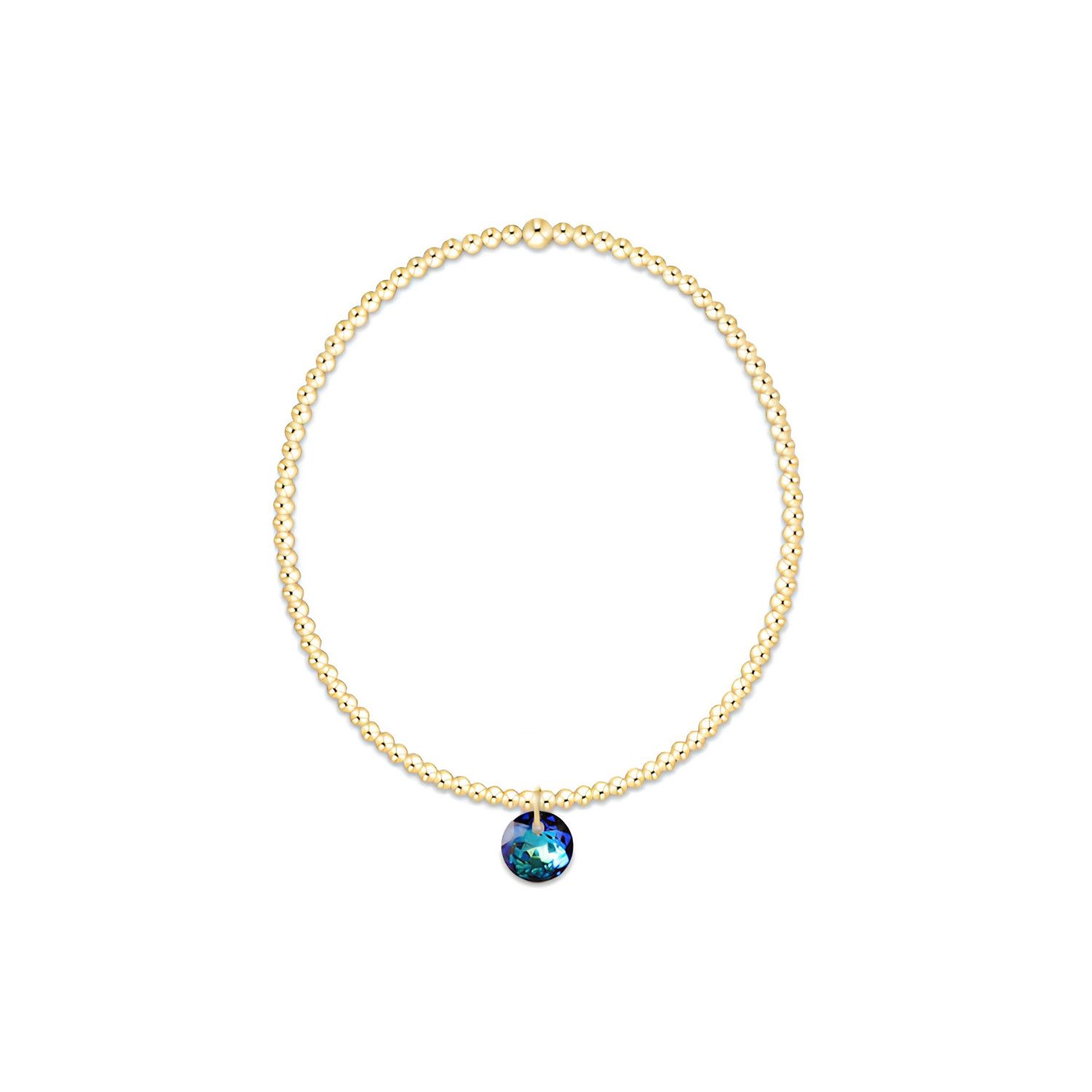 Classic Gold 2mm Bracelet Reflection Blue Zircon