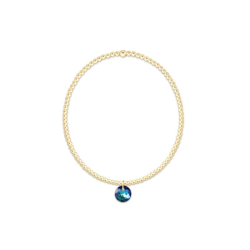 Classic Gold 2mm Bracelet Reflection Blue Zircon
