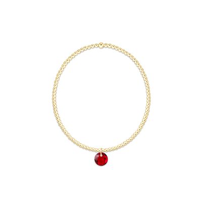 Classic Gold 2mm Bracelet Reflection Garnet