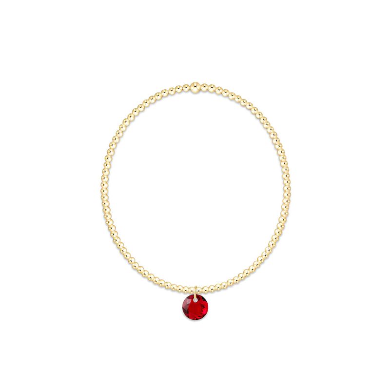 Classic Gold 2mm Bracelet Reflection Garnet