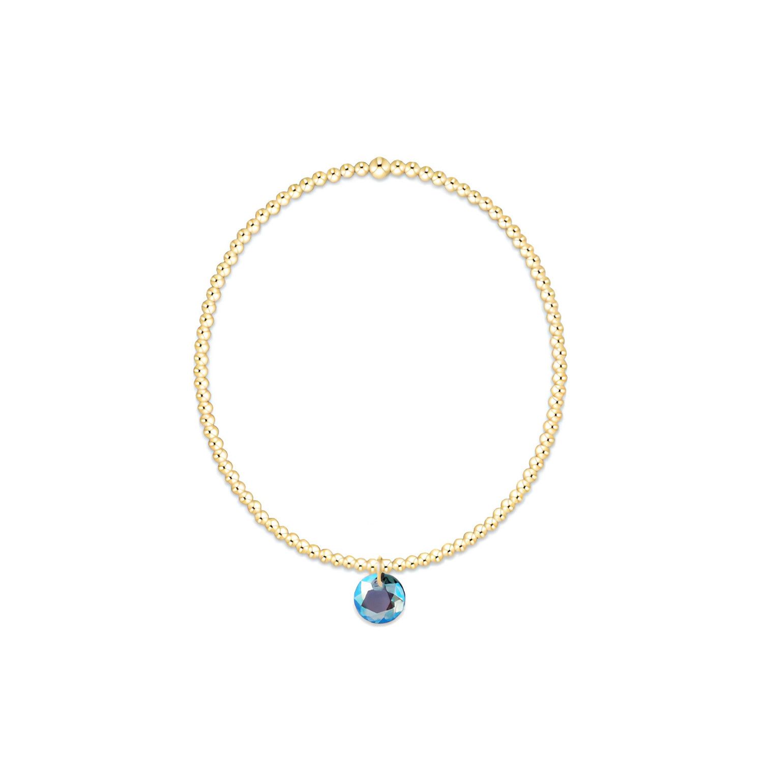Classic Gold 2mm Bracelet Reflection Aqua