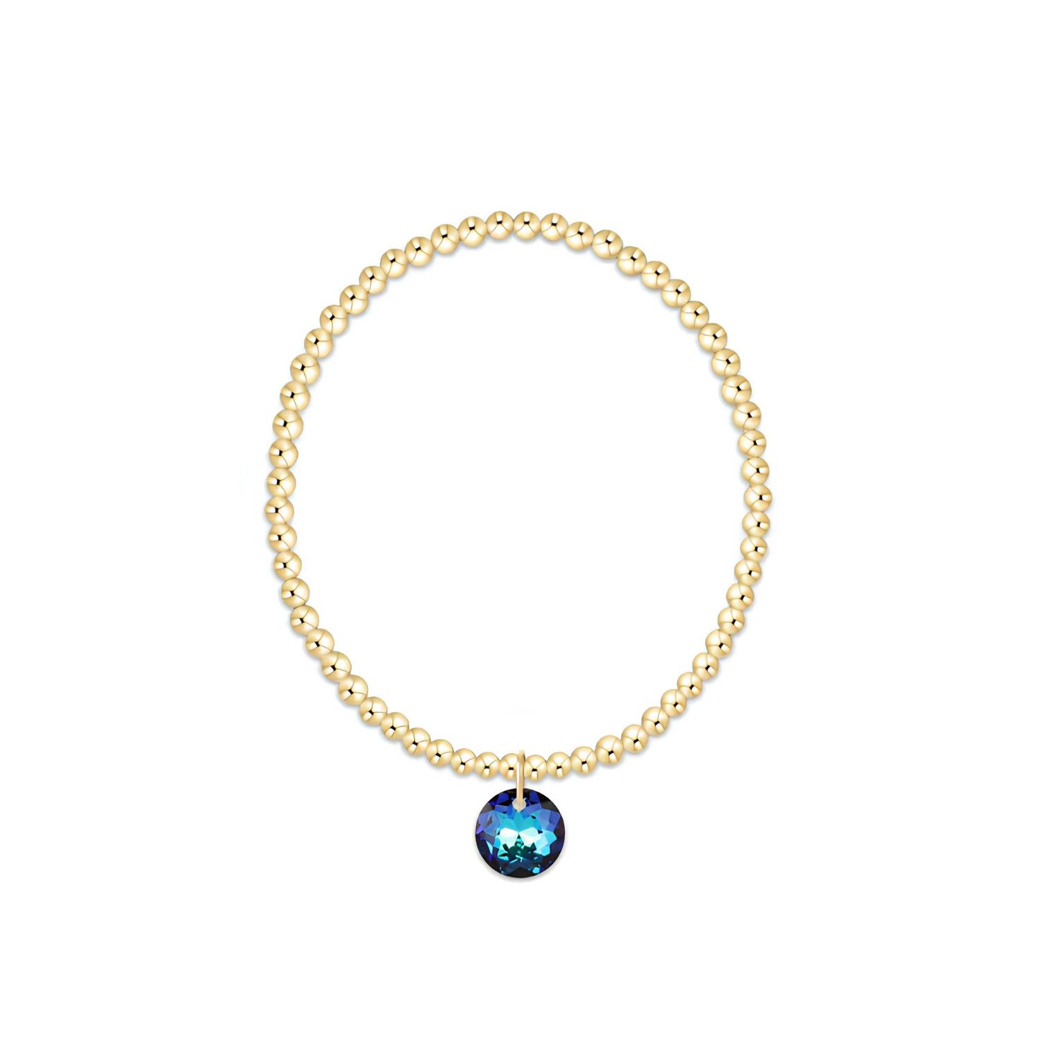 Classic Gold 3mm Bracelet Reflection Blue Zircon