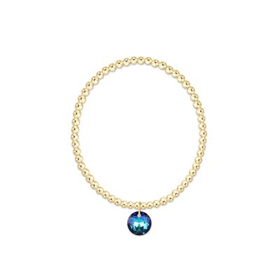 Classic Gold 3mm Bracelet Reflection Blue Zircon