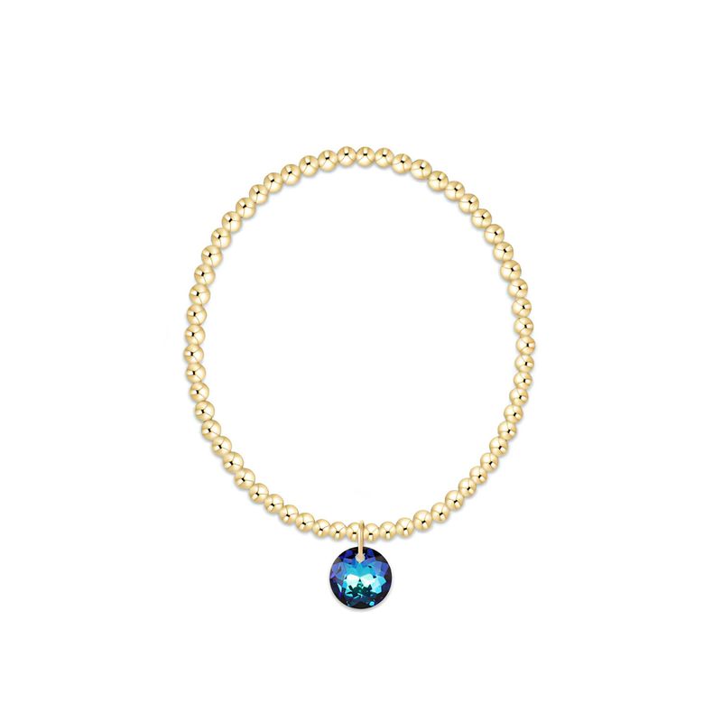 Classic Gold 3mm Bracelet Reflection Blue Zircon