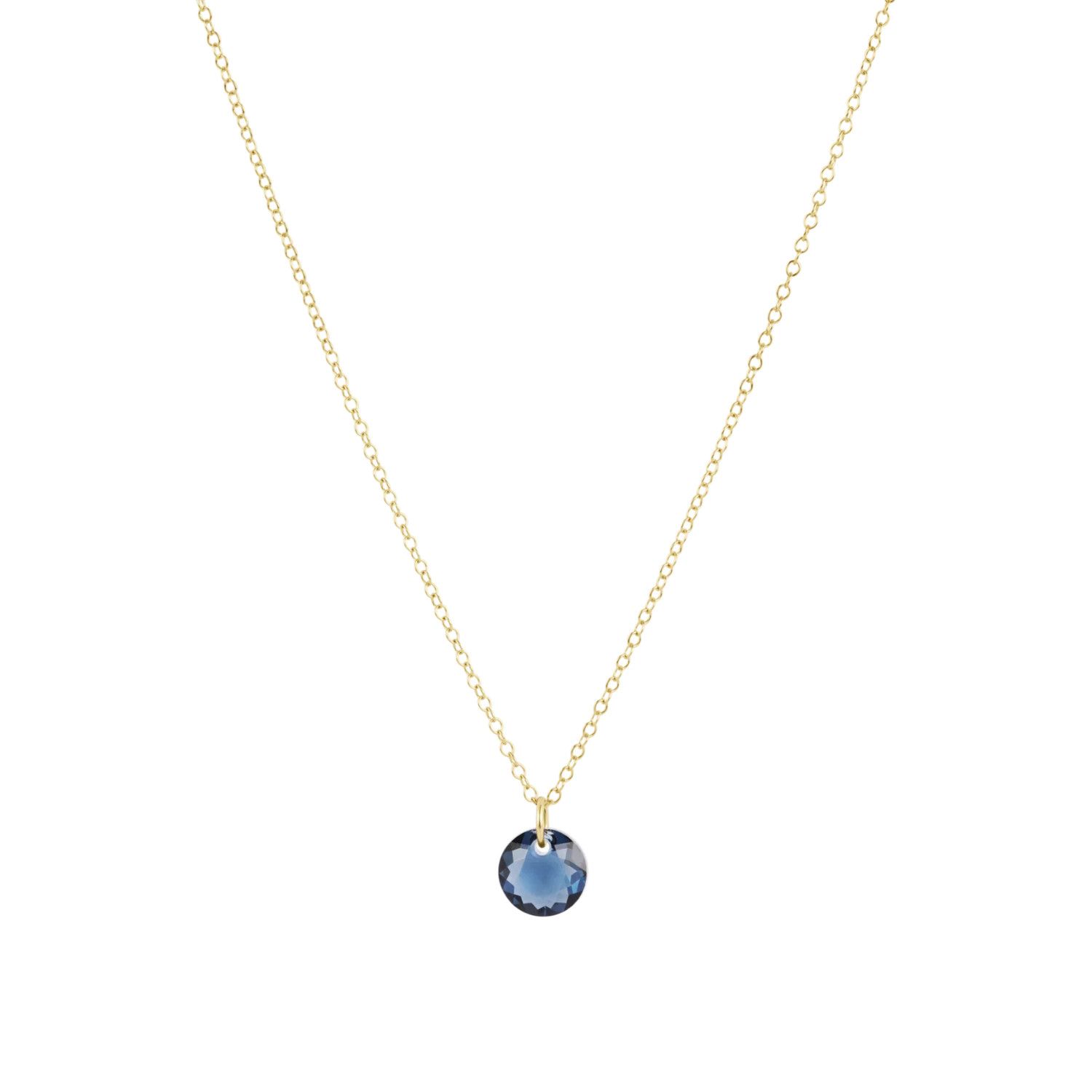 16" Necklace Gold Reflection Sapphire