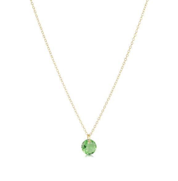 16" Necklace Gold Reflection Peridot
