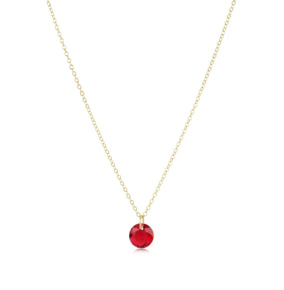16" Necklace Gold Reflection Ruby