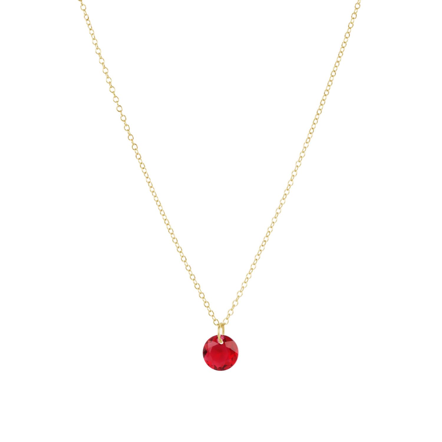 16" Necklace Gold Reflection Ruby