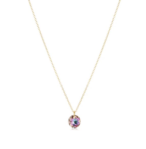 16" Necklace Gold Reflection Light Amethyst
