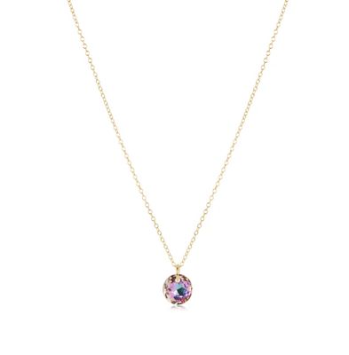 16" Necklace Gold Reflection Light Amethyst
