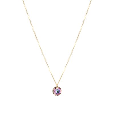 16" Necklace Gold Reflection Light Amethyst